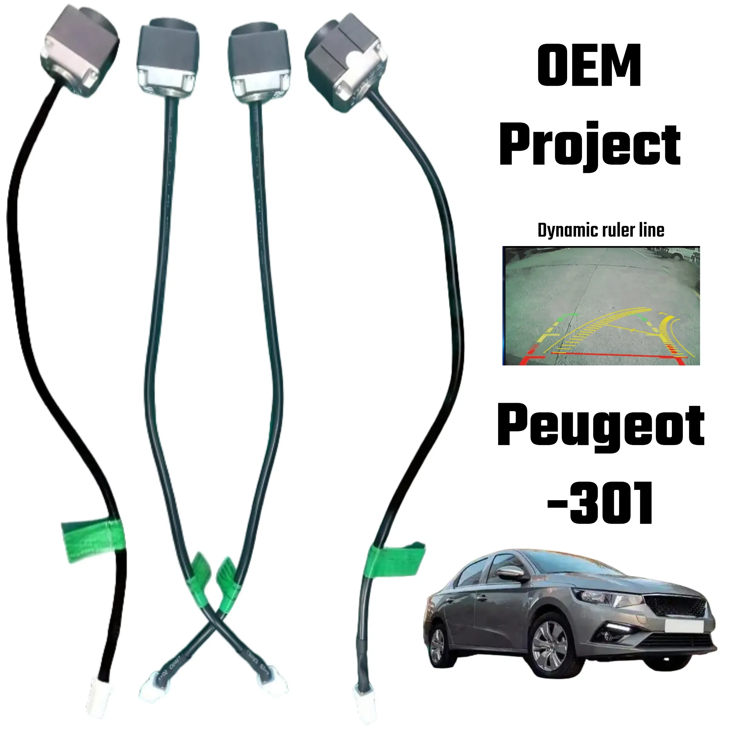 OEM projekto dinaminės liniuotės linijos atsarginė kamera, skirta „Peugeot 301“